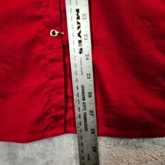Dressbarn Womens Plus Size Red Button-Up Shirt 22/24W career office Bold Red - Picture 5 of 13